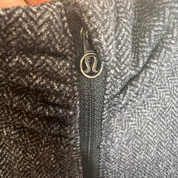 LULULEMON Women's Runderful Size 4 Half Zip Pullover Jacket Black Herringbone - Picture 7 of 14